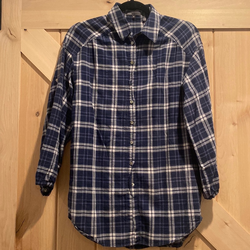 Vince. Plaid Blouse